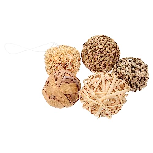 DINHEAROM 5stücke Rattan Deko Bälle Handgefertigte Rattan Kugeln Naturdeko Für Zuhause Spielzeug Für Kleintiere Pastoral Stil Für Hamster Kaninchen Meerschweinchen Und Mehr von DINHEAROM
