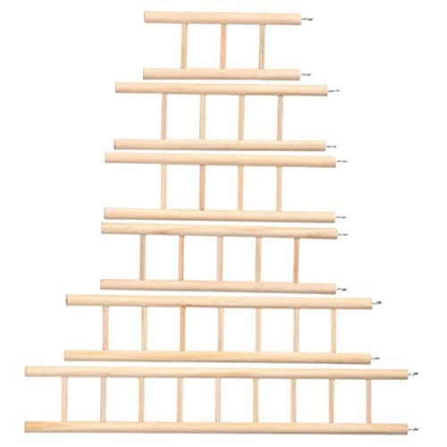 DINHEAROM 6 Stück Holz Vogelleiter Kletterspielzeug für Wellensittiche Nymphensittiche und Andere Vögel für Käfige Geeignet Fördert Klettern und Spielverhalten Natürliche Holzmaterialien von DINHEAROM