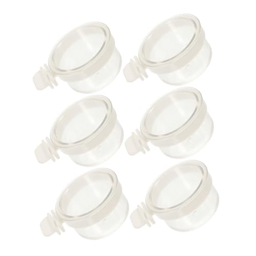 DINHEAROM 6 Stück Teiliges Vogelkäfig Zubehör Transparentes Futter und Wasserspender für Wellensittiche und Kleine Vögel Einfach zu Reinigen aus Hochwertigem für Verschiedene Käfige von DINHEAROM