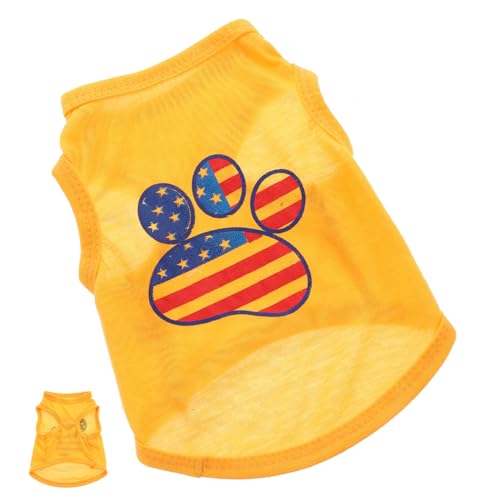 DINHEAROM American Flag Dog T-Shirt Abdeckung Atmungsfreie Haustierweste Kühlende Hundeweste Haustier-Shirts Hemden Party Kleiner Hundemantel Welpenoutfits Hundehemd Hunde-Outfit Baumwolle von DINHEAROM