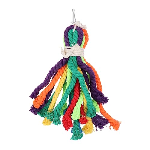 DINHEAROM Kletterspielzeug Für Vögel Aus Baumwolle Lustiges Hängespielzeug Für Papageien Wellensittiche Und Kleine Vögel Geeignet Kauen Und Spielen Farben Zufällig von DINHEAROM