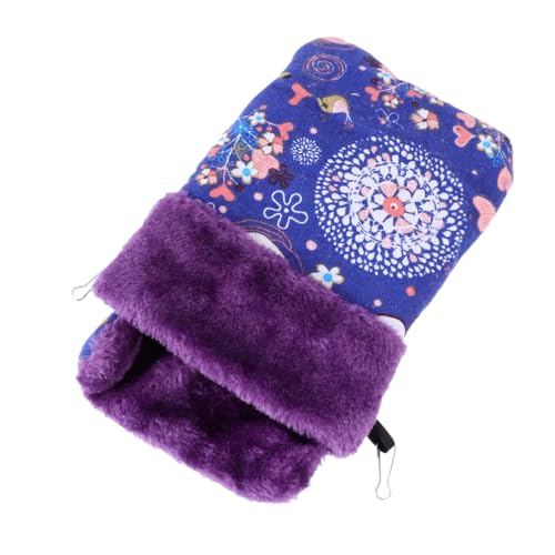 DINHEAROM Hamster Schlafsack Aus Baumwolle Warmer Schlafbeutel Für Kleintiere Bequemes Nest Für Hamster Zwerghamster Eichhörnchen Und Mehr in Blau Mit Hübschem REH-Motiv von DINHEAROM