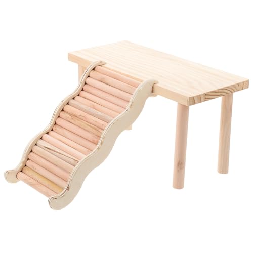 DINHEAROM Hamster Kletterplattform Holz Teiliges mit Mehrstöckiger Spielleiter für Deko und Aktivität Kleintiere Wie Hamster Zwerghamster Igel und Meerschweinchen von DINHEAROM