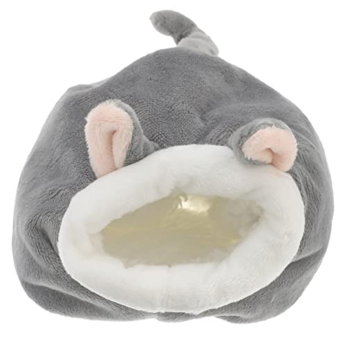 DINHEAROM Hamster Winterbett Schlafbett Für Hamster Etagenbett Meerschweinchen Nagetier Vogelhütte Betten Für Meerschweinchen Igeltasche Decken Kleines Hamsterbett Hängematte Nest Light Grey von DINHEAROM