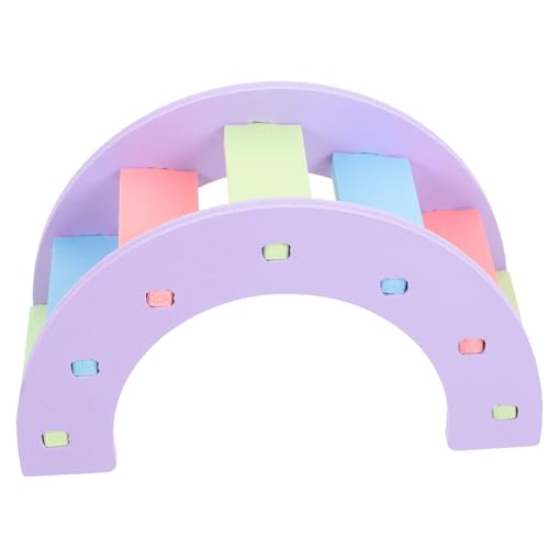 DINHEAROM Kleine Nager Brücke Für Hamster Flexibles Kletterspielzeug Für Meerschweinchen Und Kleine Tiere Fördert Spiel Und Bewegung Bunte Regenbogen-Design von DINHEAROM