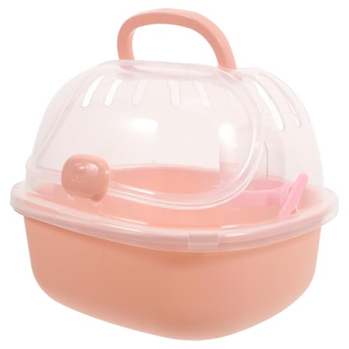 DINHEAROM Hamsterkäfig Tragbarer Hamster Reisekäfig Hamster Reiseträger Hamster Tragekäfig Hamster Transportkäfig Tragbarer Hamster Reiseträger Meerschweinchenträger Mäusekäfig Pp Pink von DINHEAROM