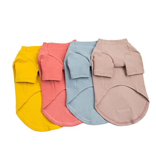 DINHEAROM Haustier Einfarbiges Hemd Haustier Mode Baumwolle Kleidung Haustier Freizeitkostüm Unterhemd Pyjama (pink, Größe) von DINHEAROM