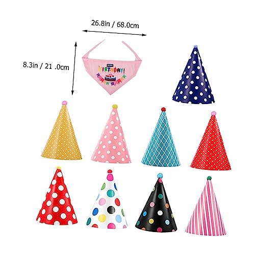 DINHEAROM Hundegeburtstagsmütze Haustierbedarf 9-teiliges Bandana-mützen-Set und Stilvoll für Haustier-partydekorationen DINHEAROM Hundegeburtstagsmütze Haustierbedarf 9-teiliges Bandana-mützen-Set und Stilvoll für Haustier-partydekorationen von DINHEAROM