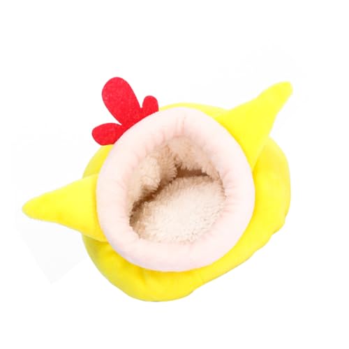DINHEAROM Haustier Warmes Bett Hamster -versteck Rennmaus Hund Käfig Nest Tiere Chinchilla-hütte Frettchen Igelsack Welpe Igel Zubehör Igelvlies Kleines Tierbett Yellow von DINHEAROM