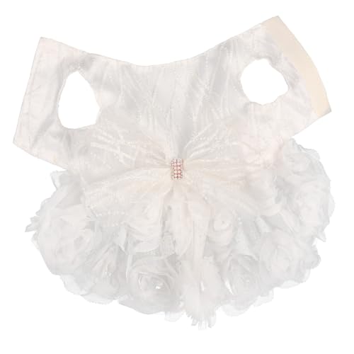DINHEAROM Haustier hochzeitskleid Geburtstag des Hundes Hund hochzeitskleid für Hunde Hundehalsbänder Dog Costume hundekleidung Hund Cosplay Hochzeitskleid Welpen Elegantes Kleid Polyester von DINHEAROM