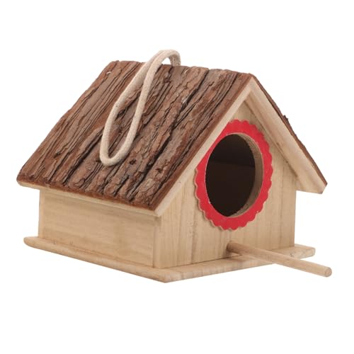 DINHEAROM Holz Vogelhaus für Garten Nistkasten für Sittiche und Andere für Innenhof und Terrasse Handgefertigte Natürliche DINHEAROM Holz Vogelhaus für Garten Nistkasten für Sittiche und Andere für Innenhof und Terrasse Handgefertigte Natürliche von DINHEAROM