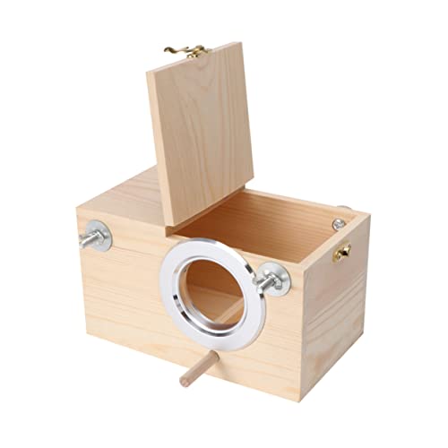 DINHEAROM Outdoor Papageien Zuchtbox Aus Massivem Holz Klappbares Vogelhaus Für Garten Und Terrasse Geeignet Für Wellensittiche Und Andere Vögel Rustikales Design Und Rostfrei von DINHEAROM