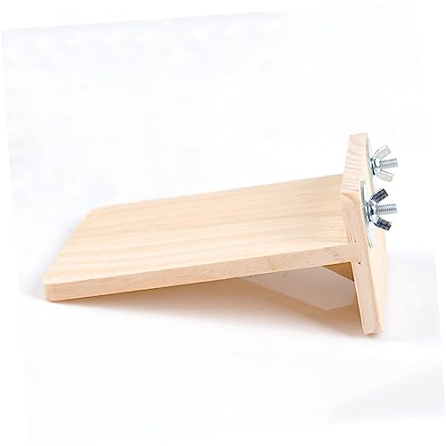 DINHEAROM Holzplattform für Kleintiere Springbrett für Chinchilla Hamster Eichhörnchen Wellensittiche aus Natürlichem Material Sicher und Verletzungsfrei für Käfige von DINHEAROM