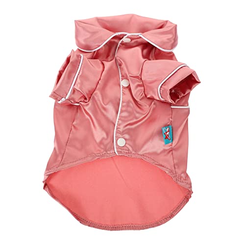 DINHEAROM Hunde-Pyjama Kostüme Plüsch Welpenkleidung Für Mädchen Mit Kleinen Hunden Hündchen Hunderobe Haustierkleidung Züchten Kleiner Hundebademantel Dackel Miniatur Party Rosa Baumwolle von DINHEAROM