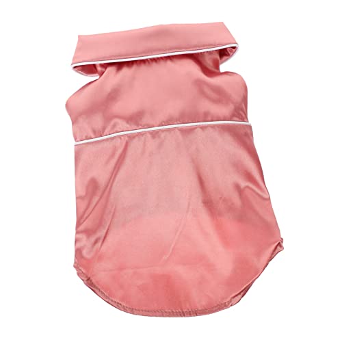 DINHEAROM Hunde-Pyjama züchten Dackel Hundebekleidung für kleine Hunde Junge Kleiner Hundepullover Weste nach hundemantel Dog Raincoat Junge hundekleidung Welpen-Pyjama aus Baumwolle Rosa von DINHEAROM