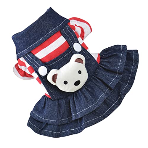 DINHEAROM Hundekleid Welpe für Hunde Geschirrkleid für kleine Hunde Hundeperücke Hundemädchen Pudel hundemantel Dog Raincoat Dog Costume hundepullover Haustierbekleidung Hundebekleidung rot von DINHEAROM