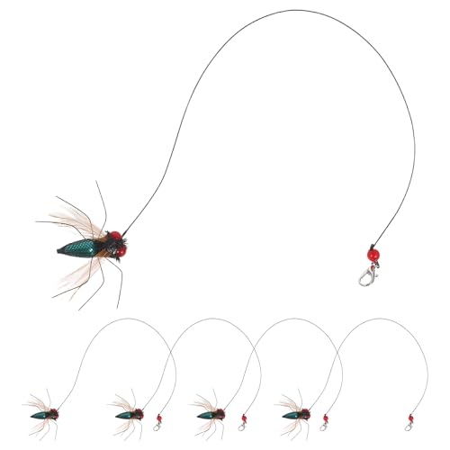DINHEAROM Katzenjagdstab, Nachfüllpackung, fliegenförmiger Katzenspielzeugstab, Ersatzkopf, interaktiver Kätzchen-Teaser-Stick-Aufsatz für drinnen und draußen DINHEAROM Katzenjagdstab, Nachfüllpackung, fliegenförmiger Katzenspielzeugstab, Ersatzkopf, interaktiver Kätzchen-Teaser-Stick-Aufsatz für drinnen und draußen von DINHEAROM