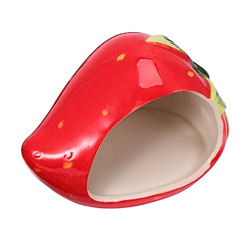 DINHEAROM Keramisches Hamsternest für Kleine Haustiere Erdbeerform Kühlend Vielseitig Einsetzbar für Hamster Meerschweinchen und Zwerkaninchen zu Reinigen DINHEAROM Keramisches Hamsternest für Kleine Haustiere Erdbeerform Kühlend Vielseitig Einsetzbar für Hamster Meerschweinchen und Zwerkaninchen zu Reinigen von DINHEAROM