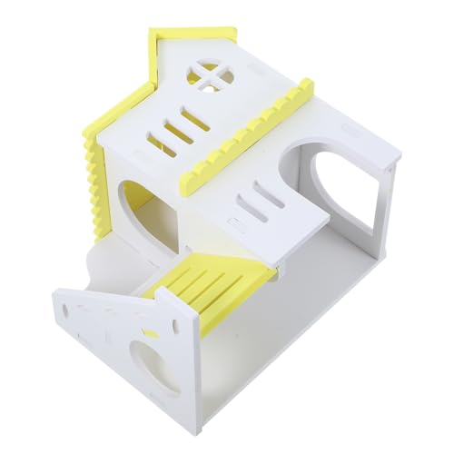 DINHEAROM Hamsterversteck Aus Holz Eichhörnchen Spielplatz Mehrkammer Hamsterhaus Für Kleintiere Praktisches Design Für Hamster Und Chinchillas Für Schlaf Und Spiel von DINHEAROM