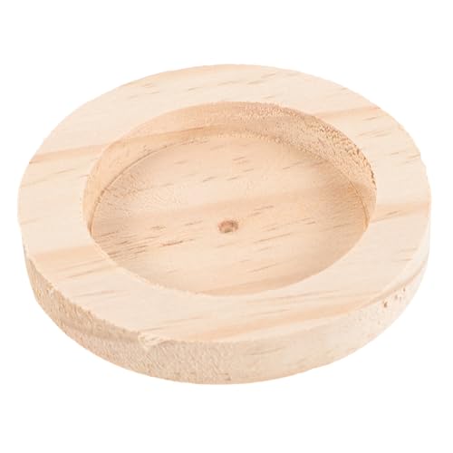 DINHEAROM Kleintier Futterschale aus Holz Hamster Chinchilla Kleine Haustiere rutschfeste Futter und Wasserschüssel für Angenehme Fütterung Kompakte Platzsparende für Tägliche von DINHEAROM