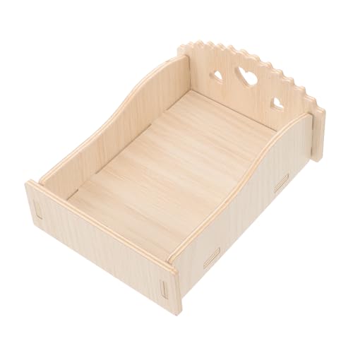 DINHEAROM Kleintierbett aus Holz für Meerschweinchen und Hamster Stabiler Schlafplatz mit Breitem Anwendungsspektrum Einfacher Aufbau für Kleine Haustiere und Spielbereiche von DINHEAROM