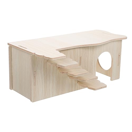 DINHEAROM Multifunktionales Hamsterversteck aus Holz Kleines Haustierhaus mit Labyrinth für Zwerghamster und Meerschweinchen und Schlafen Sicher und Beißfest Kreatives von DINHEAROM