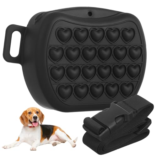 DINHEAROM Packung hundefutter Hundesachen Kotbeutelspender Welpe automatisch Gerät Hundesnacktasche Hundesnack Beutel Tasche für hundeleckereien Leckerlibeutel aus Silikon Kieselgel Black von DINHEAROM
