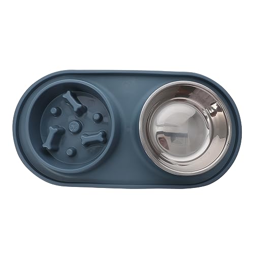 DINHEAROM Futternapf für Haustiere Antischlingnapf für Kleine Hunde und Katzen Wassernapf Slow Feeder mit Doppeltem Design rutschfest Auslaufsicher für Langsames Fressen von DINHEAROM