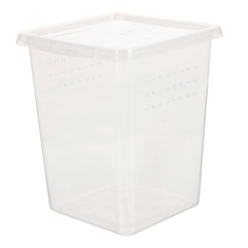 DINHEAROM Praktische Futterbox für Kleine Reptilien Transparente Habitatbox mit Belüftungsöffnungen für Spinnen Geckos und Andere Kleintiere Einfach zu Reinigen und Sicher im Gebrauch von DINHEAROM