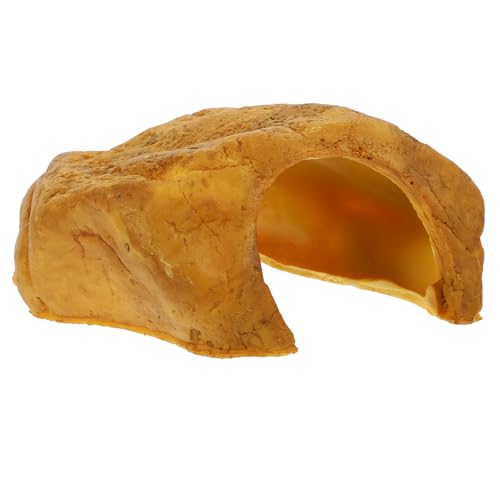 DINHEAROM Resin Reptilien Höhle mit Sonnenplatz Langlebiges Leichtes Terrarienversteck Naturgetreue Steinoptik Sicher für Schildkröten Echsen und Kriechtiere Platzsparend und Pflegeleicht von DINHEAROM