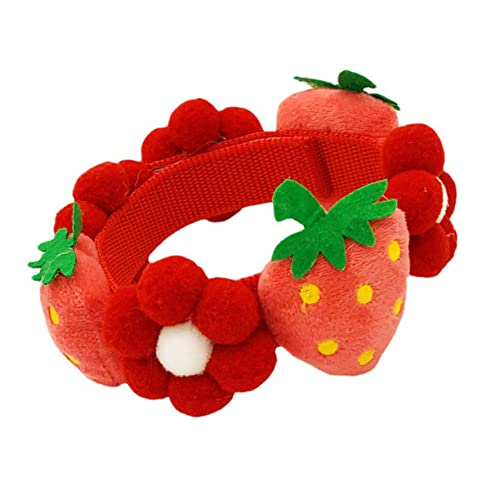 DINHEAROM Verstellbares Hundehalsband mit Erdbeerblüten Design Dekorativer Haustierkragen für Hunde und Katzen für und Tägliches Tragen Halsumfang Leicht und Tragbar für Feiertage DINHEAROM Verstellbares Hundehalsband mit Erdbeerblüten Design Dekorativer Haustierkragen für Hunde und Katzen für und Tägliches Tragen Halsumfang Leicht und Tragbar für Feiertage von DINHEAROM