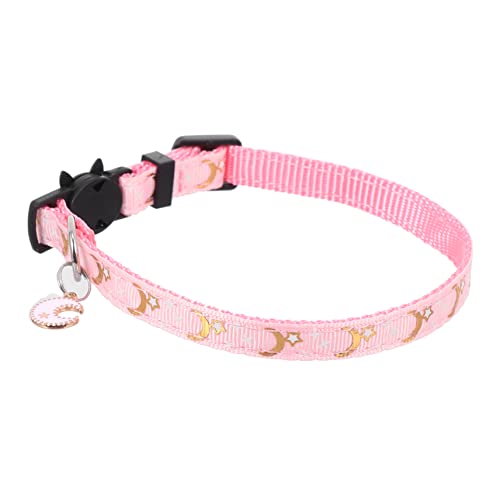 DINHEAROM Haustierhalsband Für Kätzchen Katzenhalsband Mit Verstellbarer Länge Sternen- Und Mondmuster Bequem Für Foto-Requisiten von DINHEAROM