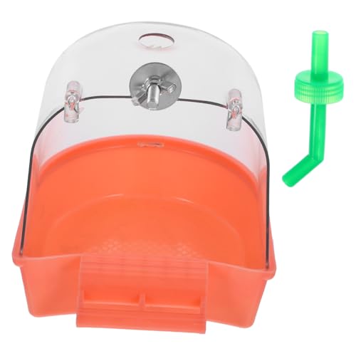DINHEAROM Vogelbad vogelkäfig hängende badewanne Vogelkäfigbadewanne Papagei-Vogel-Badewanne Vogel Badewanne Vogelpapageienbadewanne papagei badewanne Abs Orange von DINHEAROM