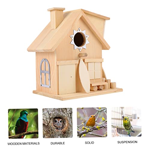 DINHEAROM Vogelhaus Für Draußen Hängendes Hölzernes Vogelhaus Im Ländlichen Stil Für Gartenvögel Und Wildvögel Naturfarben DINHEAROM Vogelhaus Für Draußen Hängendes Hölzernes Vogelhaus Im Ländlichen Stil Für Gartenvögel Und Wildvögel Naturfarben von DINHEAROM