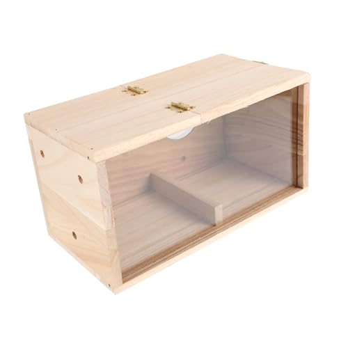 DINHEAROM Vogelhaus aus Holz mit Fenster für Sittiche Nistkasten für Außenbereich Aufzuhängen Robust für Garten Fördert Natürliches von DINHEAROM