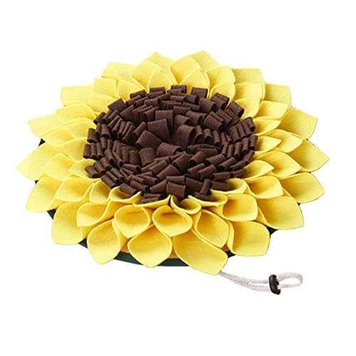 DINHEAROM Welpen Schnüffelmatte Sonnenblumen Design für Langsames Füttern und Interaktive Fütterungsmatte für Haustiere zur Stressreduktion und Stärkung Schnüffelfähigkeiten von DINHEAROM