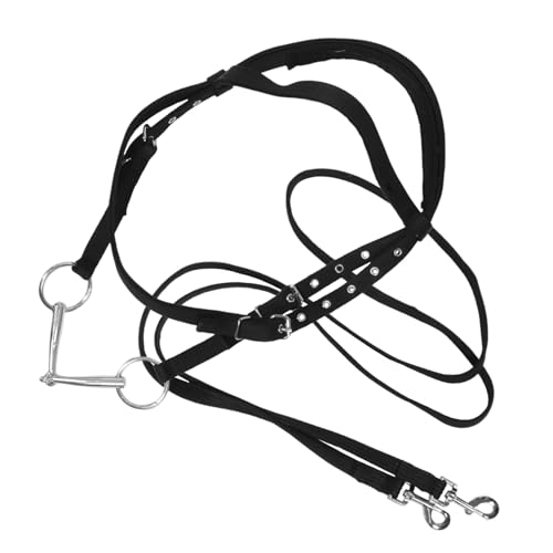 DINHEAROM Zaumzeugseil pferdezubehör Pferdereiten Trainingsseil für Pferde Zügel Pferdeausrüstung Strickhalfter Pferdehalfter aus Seil Halfterpferd Englische Zäume für Pferde Nylon Black von DINHEAROM