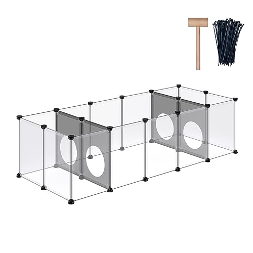 DINMO Laufstall für Kaninchen, Meerschweinchenkäfige, Hamsterkäfige, interessantes Spielloch-Design für Kleintiere, Hasen, Frettchen, Igel, Heimwerker, erweitert, tragbar, Übungszaun, 156 x 65 x 42cm DINMO Laufstall für Kaninchen, Meerschweinchenkäfige, Hamsterkäfige, interessantes Spielloch-Design für Kleintiere, Hasen, Frettchen, Igel, Heimwerker, erweitert, tragbar, Übungszaun, 156 x 65 x 42cm von DINMO
