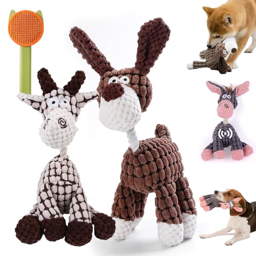 Briteza - Briteza Dog Toys, 2024 Premium Immortal Squeaker Plush Toy for Aggressive Chewers, guaranteed Indestructible Dog Squeaky Toys for Small, Medium &Large Dogs, Teeth Cleaning (2Pcs-B) von DINNIWIKL