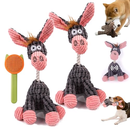 Briteza - Briteza Dog Toys, 2024 Premium Immortal Squeaker Plush Toy for Aggressive Chewers, guaranteed Indestructible Dog Squeaky Toys for Small, Medium &Large Dogs, Teeth Cleaning (2Pcs-E) von DINNIWIKL