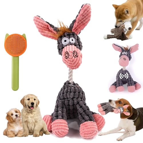 DINNIWIKL Briteza - Briteza Dog Toys, 2024 Premium Immortal Squeaker Plush Toy for Aggressive Chewers, Guaranteed Indestructible Dog Squeaky Toys for Small, Medium &Large Dogs, Teeth Cleaning (Gray) von DINNIWIKL