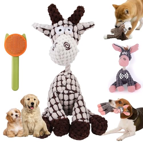 DINNIWIKL Briteza - Briteza Dog Toys, 2024 Premium Immortal Squeaker Plush Toy for Aggressive Chewers, Guaranteed Indestructible Dog Squeaky Toys for Small, Medium &Large Dogs, Teeth Cleaning (Black) von DINNIWIKL