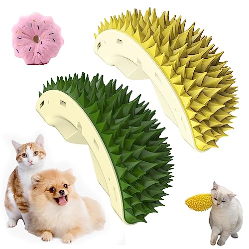 DINNIWIKL Durian Multifunctional Toys, Cat Scratcher Durian Comb, Durian Cat Scratcher, Cat Hair Scratcher,Cat Massager,Cat Scratching Wall, Corner Decoration Pet Toy (2Pcs) von DINNIWIKL
