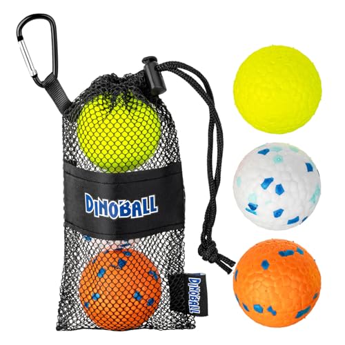 DINOBALL Hundeball Unzerstörbar - 3er Set Dauerhaftes Hundespielzeug | Robuste Tennisbälle für Aggressive Kauer | Perfekt für Große, Mittelgroße & Kleine Hunde sowie Welpen (5cm (3er-Set)) von DINOBALL