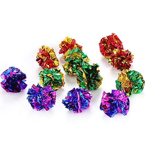 DINSOAVR 48pcs Für Katzenballspielzeug Farbenfrohe Glitzerbällchen Spielzeug Teaser Leicht wasserdichte Haustier Interaktives Spielzeug DINSOAVR 48pcs Für Katzenballspielzeug Farbenfrohe Glitzerbällchen Spielzeug Teaser Leicht wasserdichte Haustier Interaktives Spielzeug von DINSOAVR