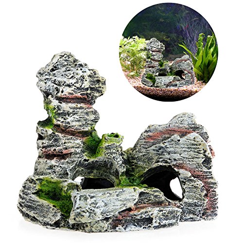 DINSOAVR Aquarium Mountain View Stone Ornament Felsenhöhle Fisch Für Panzer Landschaft Harz Aquatische Haustiere Versteck Spielplatz DINSOAVR Aquarium Mountain View Stone Ornament Felsenhöhle Fisch Für Panzer Landschaft Harz Aquatische Haustiere Versteck Spielplatz von DINSOAVR