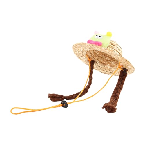 DINSOAVR Welpen Strohhut Hunde Sunbonnet Mit Zöpfen Kopfbedeckung Teufelshut Sonnenhut Mit Riemen Gürtel Foto Requisiten DINSOAVR Welpen Strohhut Hunde Sunbonnet Mit Zöpfen Kopfbedeckung Teufelshut Sonnenhut Mit Riemen Gürtel Foto Requisiten von DINSOAVR