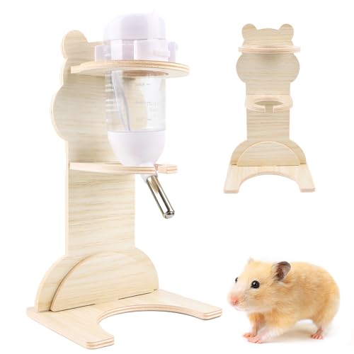 Hamster Trinkflasche mit Ständer, Hängend Haustier Automatischer Wasserspender, Meerschweinchen Nippeltränke,Hamster Zubehör, für Häschen, Chinchilla, Igel, Eichhörnchen von DINSONG