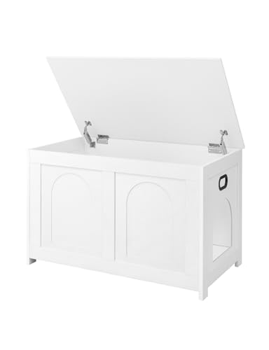 DINZI LVJ Katzentoilette mit Klappdeckel, Katzentoilette, Möbel, versteckter Katzen-Waschraum, Holz-Katzenhaus, Beistelltisch, 80 cm L x 50 cm B x 50 cm H, stabil und einfach zu montieren, Weiß DINZI LVJ Katzentoilette mit Klappdeckel, Katzentoilette, Möbel, versteckter Katzen-Waschraum, Holz-Katzenhaus, Beistelltisch, 80 cm L x 50 cm B x 50 cm H, stabil und einfach zu montieren, Weiß von DINZI LVJ