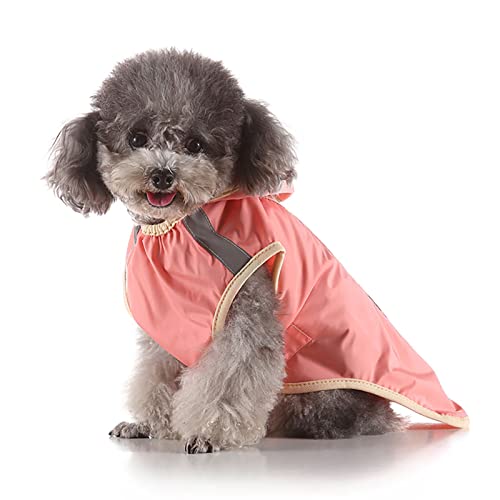 Hunderegenmantel, Wasserdichter Regenjacken Für Hunde Mit Kapuze, Regenabweisender Haustierjacke Mit Sicheren Reflektierenden Streifen Für Kleine Mittelgroße Und Große Hunde-pink|| 4XL von DIOB